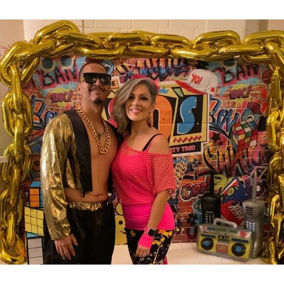 Women Neon Off Shoulder T-Shirt 80s Costume Casual Lightweight Plus Size - Picture 5 of 5